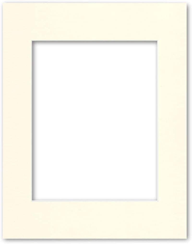Allworld Framing 11x14 Matting for 8x10 Photograph or Artwork 4-Ply Bevel Cut Acid Free Matboard for picture framing (Antique White) - Image 1